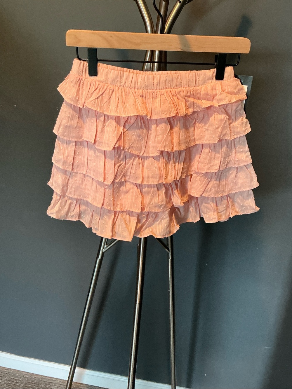Blush Pink Tiered Ruffle Mini Skirt